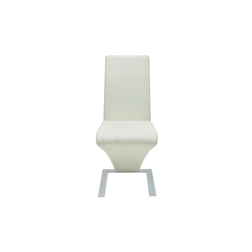 6 db fehér műbőr étkezőszék