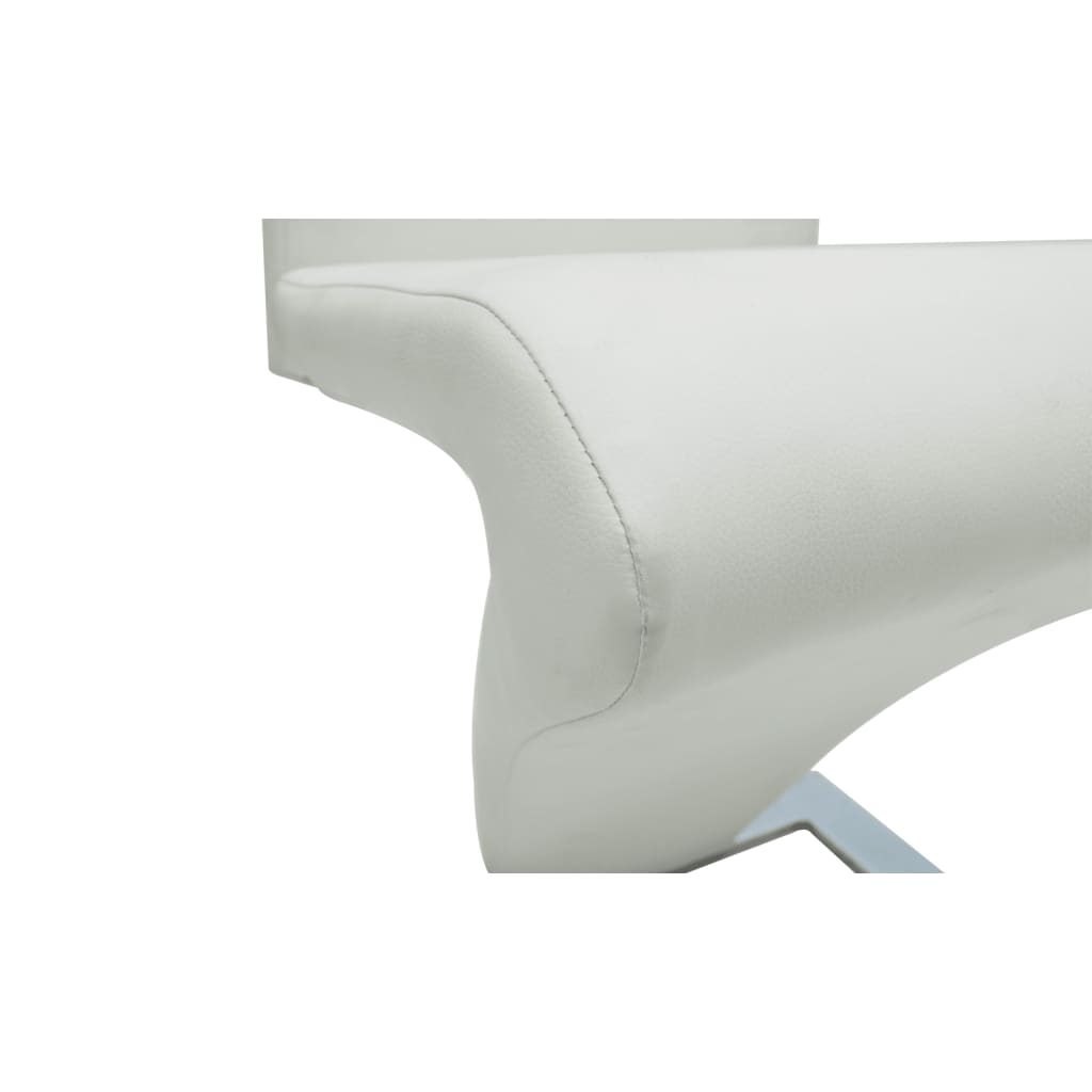 6 db fehér műbőr étkezőszék