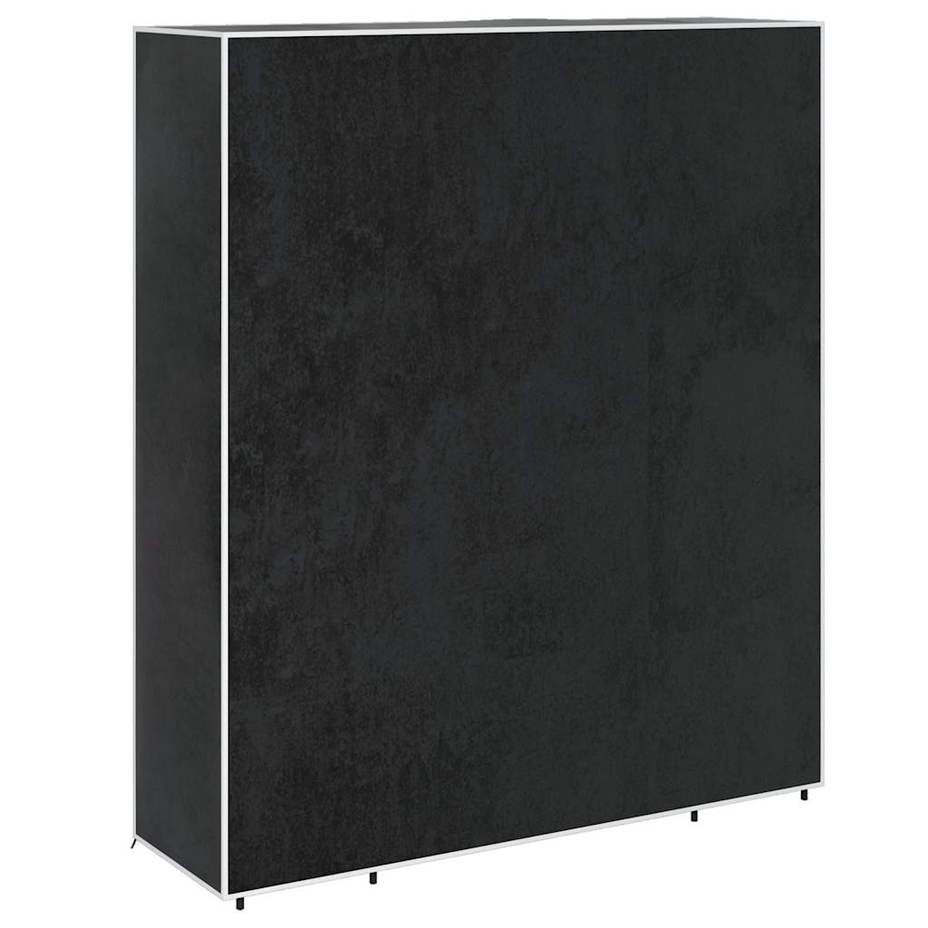Fekete szövet ruhásszekrény tárolórekeszekkel 45x150x176 cm