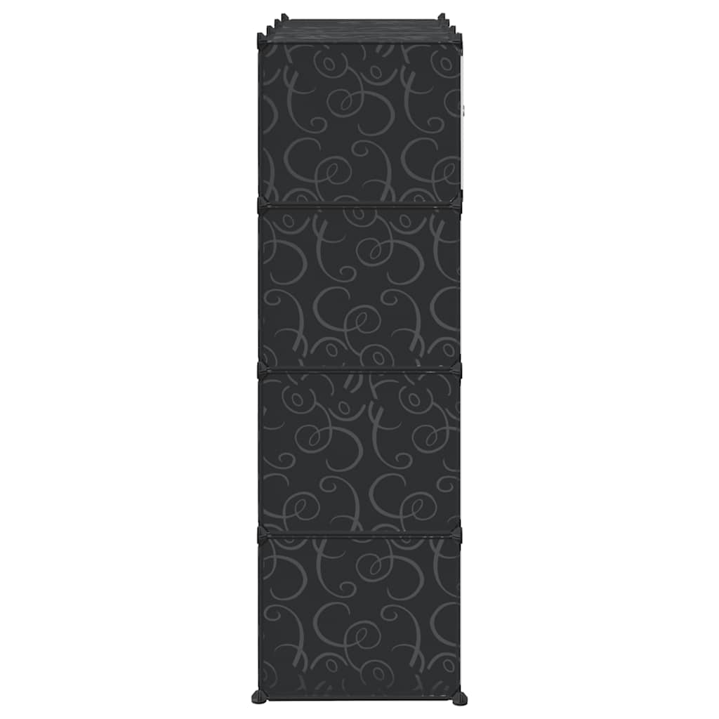 Fekete/fehér szekrény 9 tárolórekesszel 109x36,5x143 cm