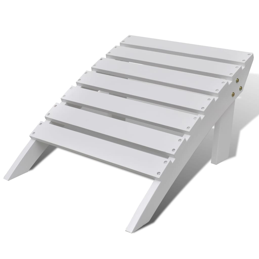 Fehér fa kerti szék zsámollyal