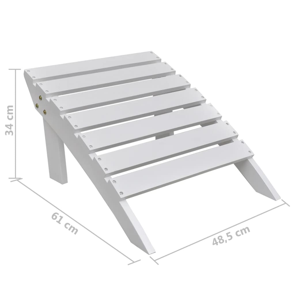 Fehér fa kerti szék zsámollyal