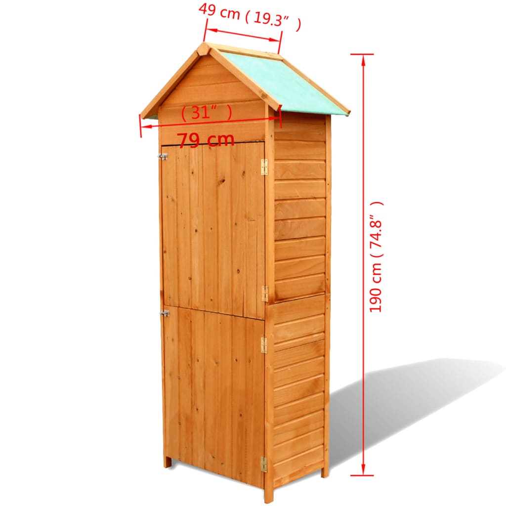 Barna kerti tárolószekrény 79 x 49 x 190 cm Barna kerti tárolószekrény 79 x 49 x 190 cm