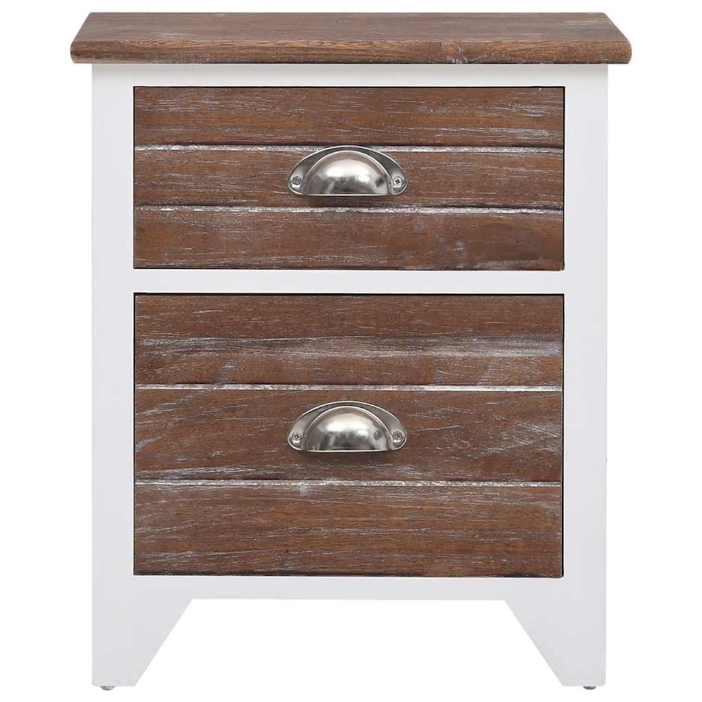 2 db barna és fehér 2 fiókos éjjeliszekrény