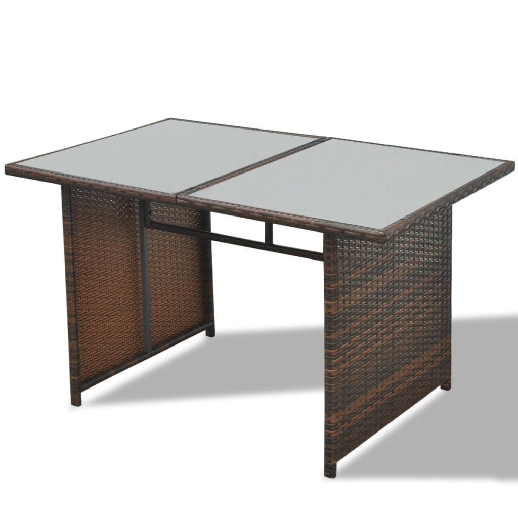 10-részes barna polyrattan kerti bútorszett párnákkal 10-részes barna polyrattan kerti bútorszett párnákkal
