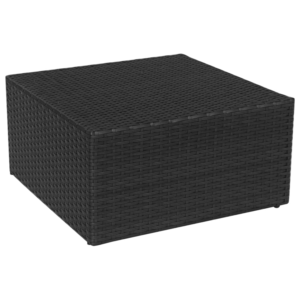 Fekete kerti polyrattan szék zsámollyal