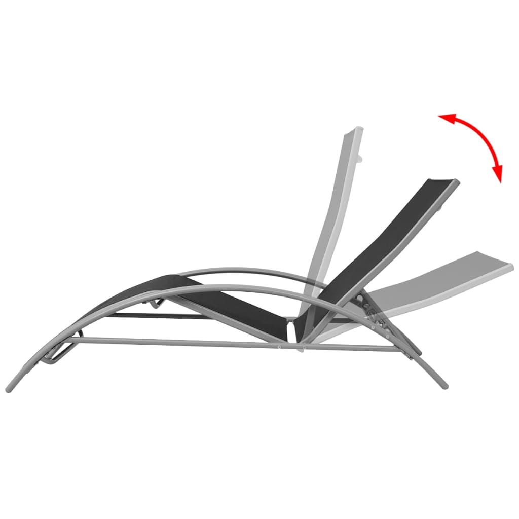 Fekete alumínium napozóágy