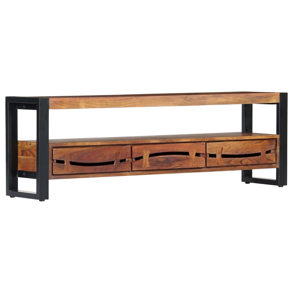 Tömör akácfa tv-szekrény 140 x 30 x 45 cm Tömör akácfa tv-szekrény 140 x 30 x 45 cm