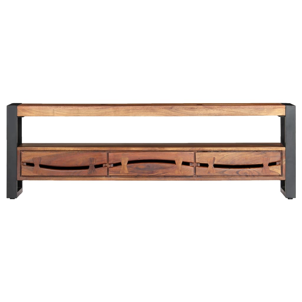Tömör akácfa tv-szekrény 140 x 30 x 45 cm Tömör akácfa tv-szekrény 140 x 30 x 45 cm