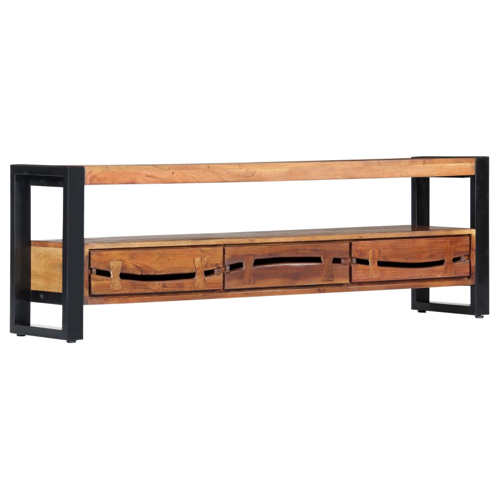 Tömör akácfa tv-szekrény 140 x 30 x 45 cm Tömör akácfa tv-szekrény 140 x 30 x 45 cm
