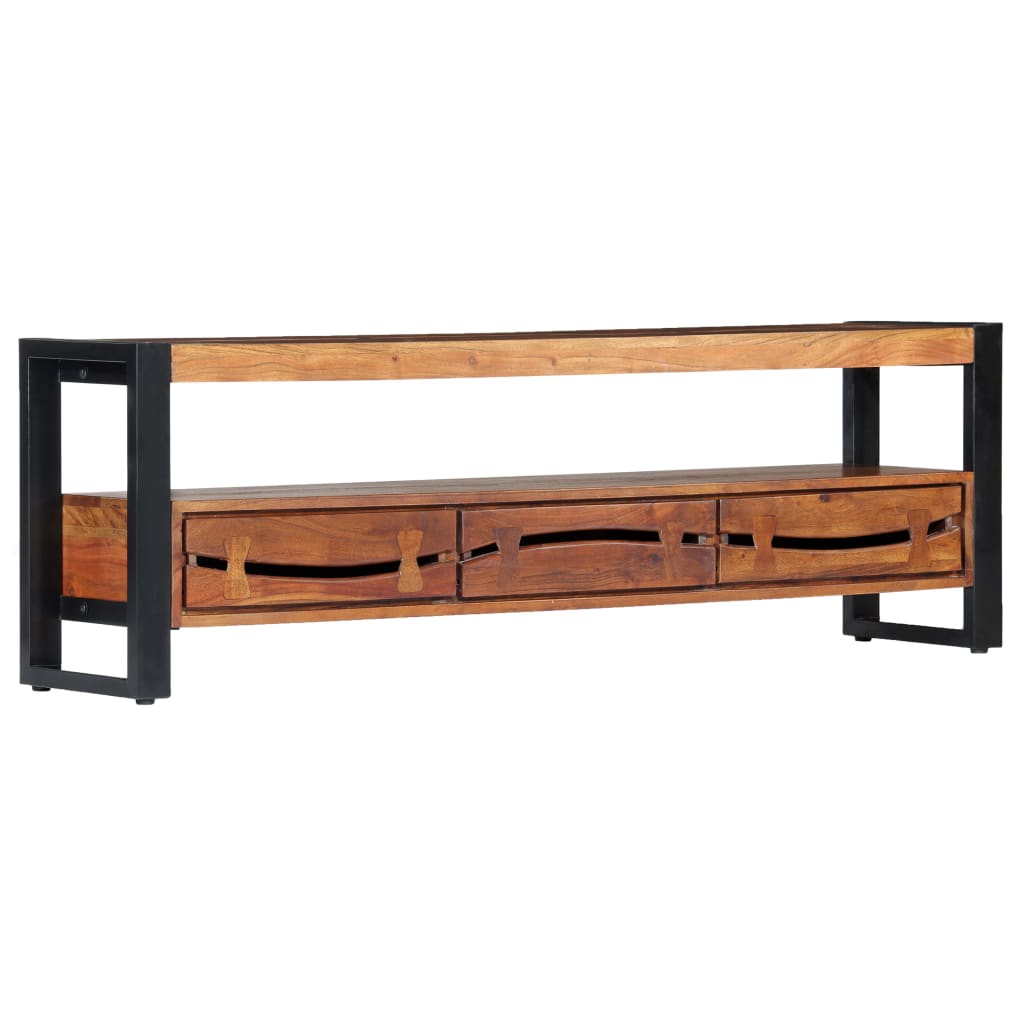 Tömör akácfa tv-szekrény 140 x 30 x 45 cm Tömör akácfa tv-szekrény 140 x 30 x 45 cm