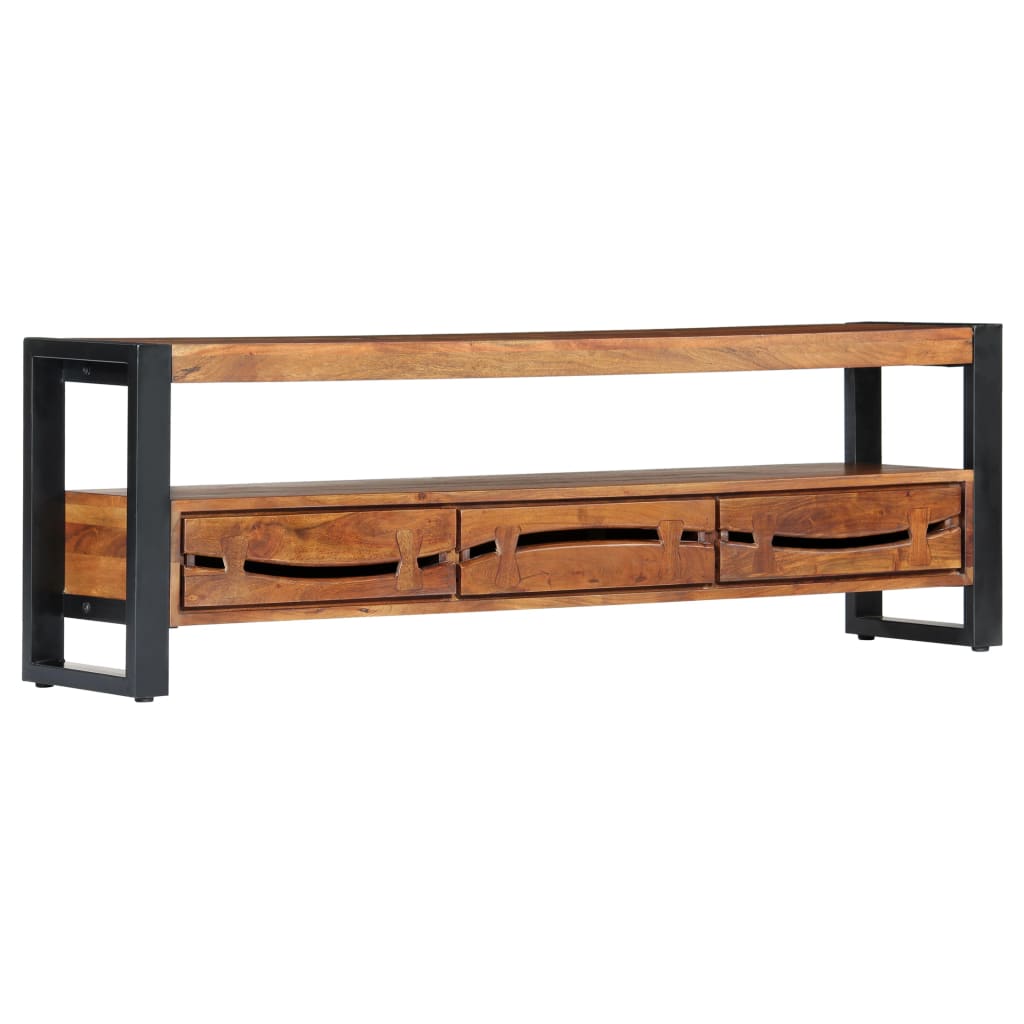 Tömör akácfa tv-szekrény 140 x 30 x 45 cm Tömör akácfa tv-szekrény 140 x 30 x 45 cm