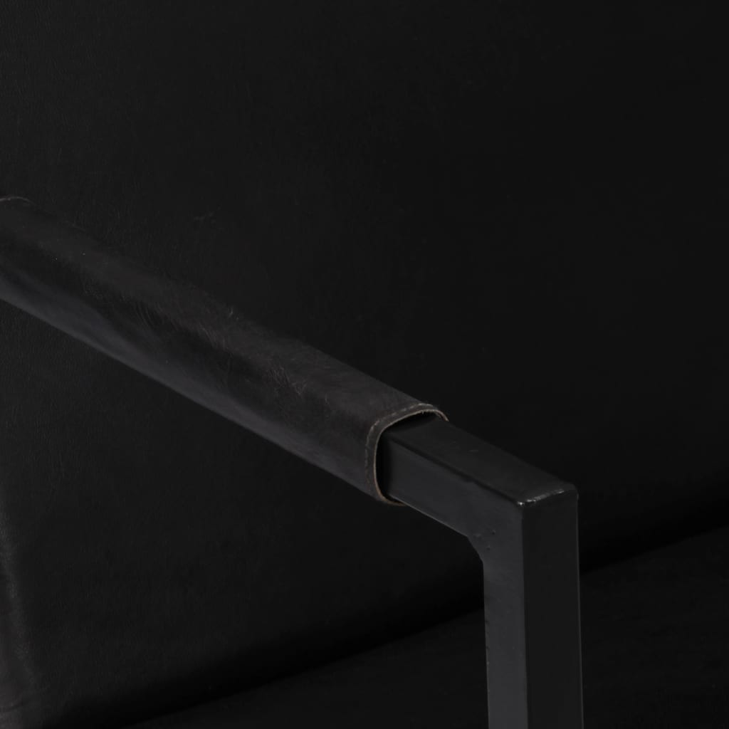 Fekete valódi bőr karosszék