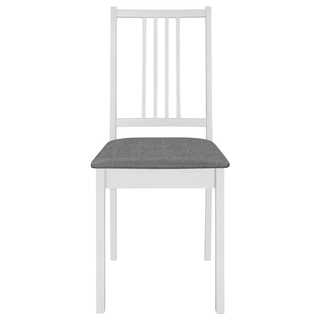 4 db fehér tömör fa étkezőszék párnával