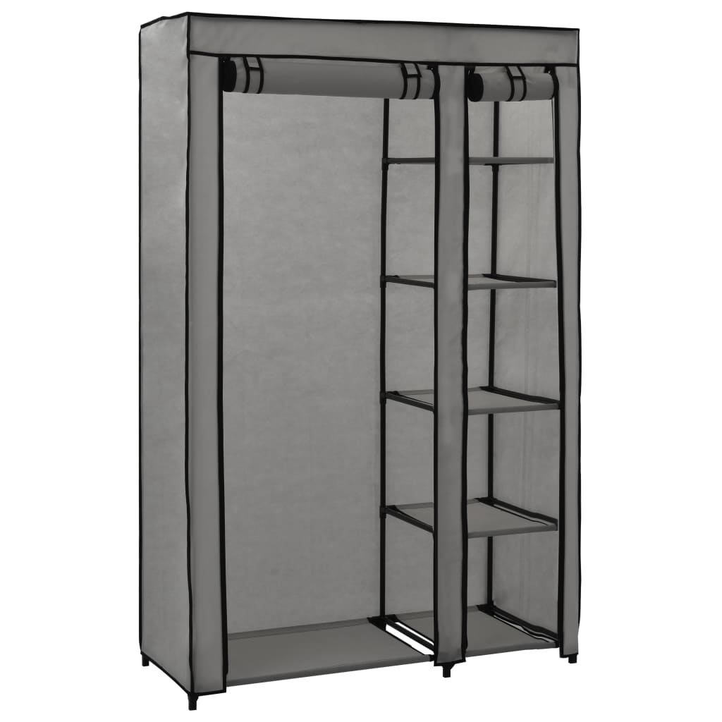 2 db szürke összecsukható szövet ruhásszekrény 110x45x175 cm