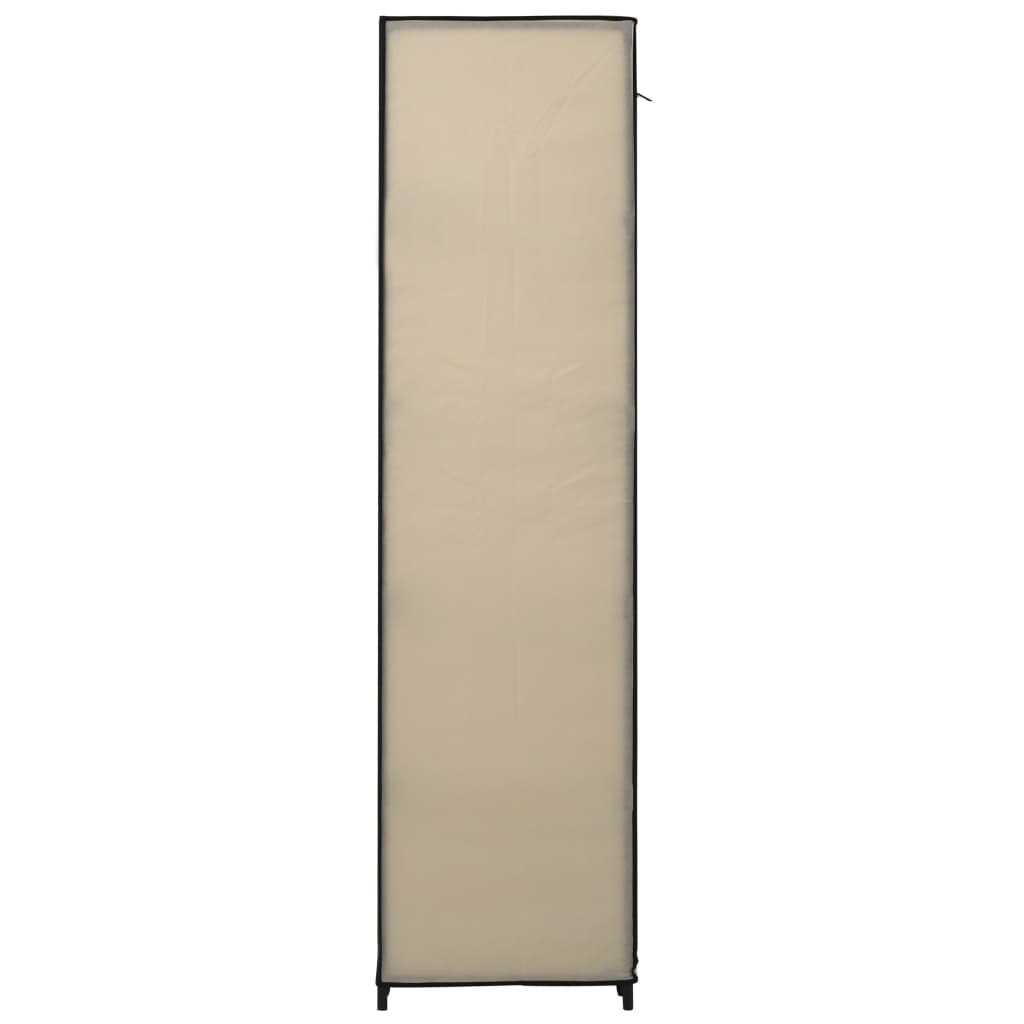 Krémszínű szövet ruhásszekrény tárolórekeszekkel 150x45x176 cm