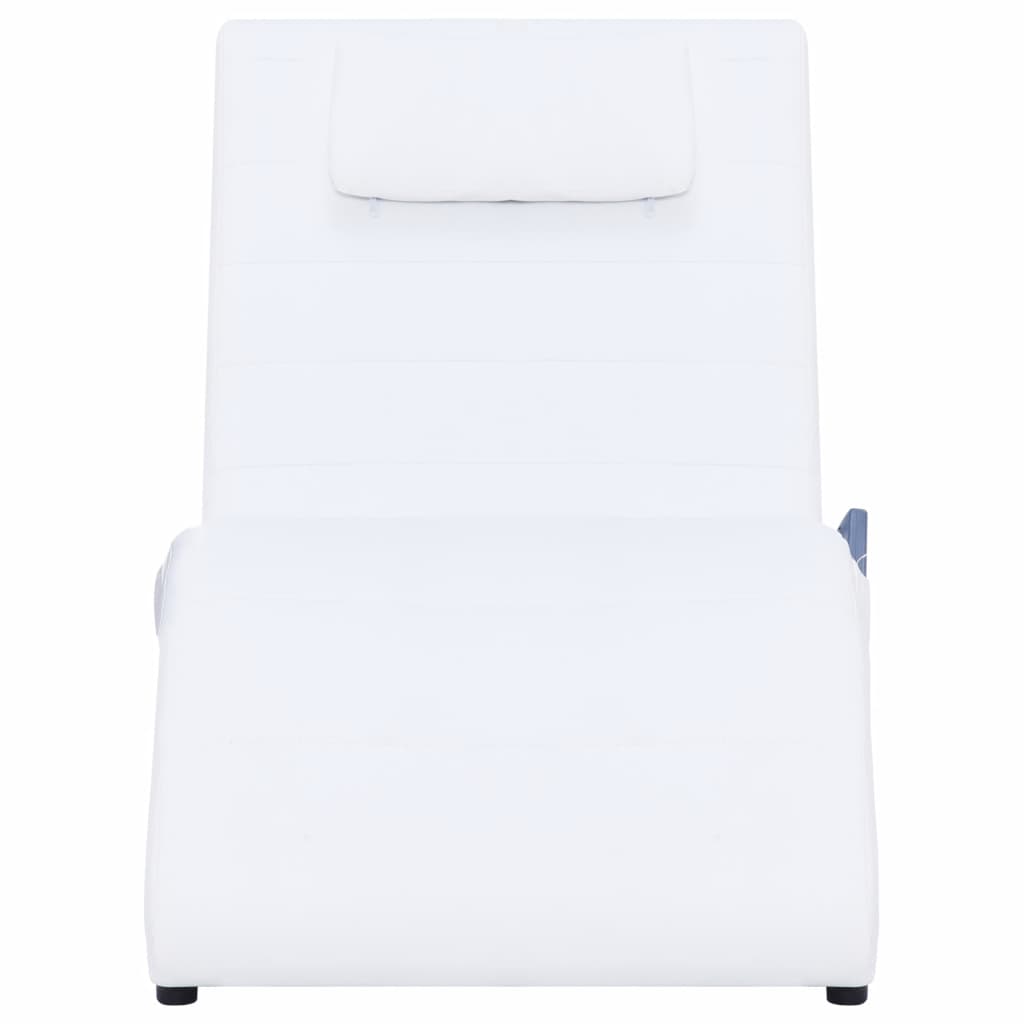 Fehér masszázsfunkciós műbőr dívány párnával