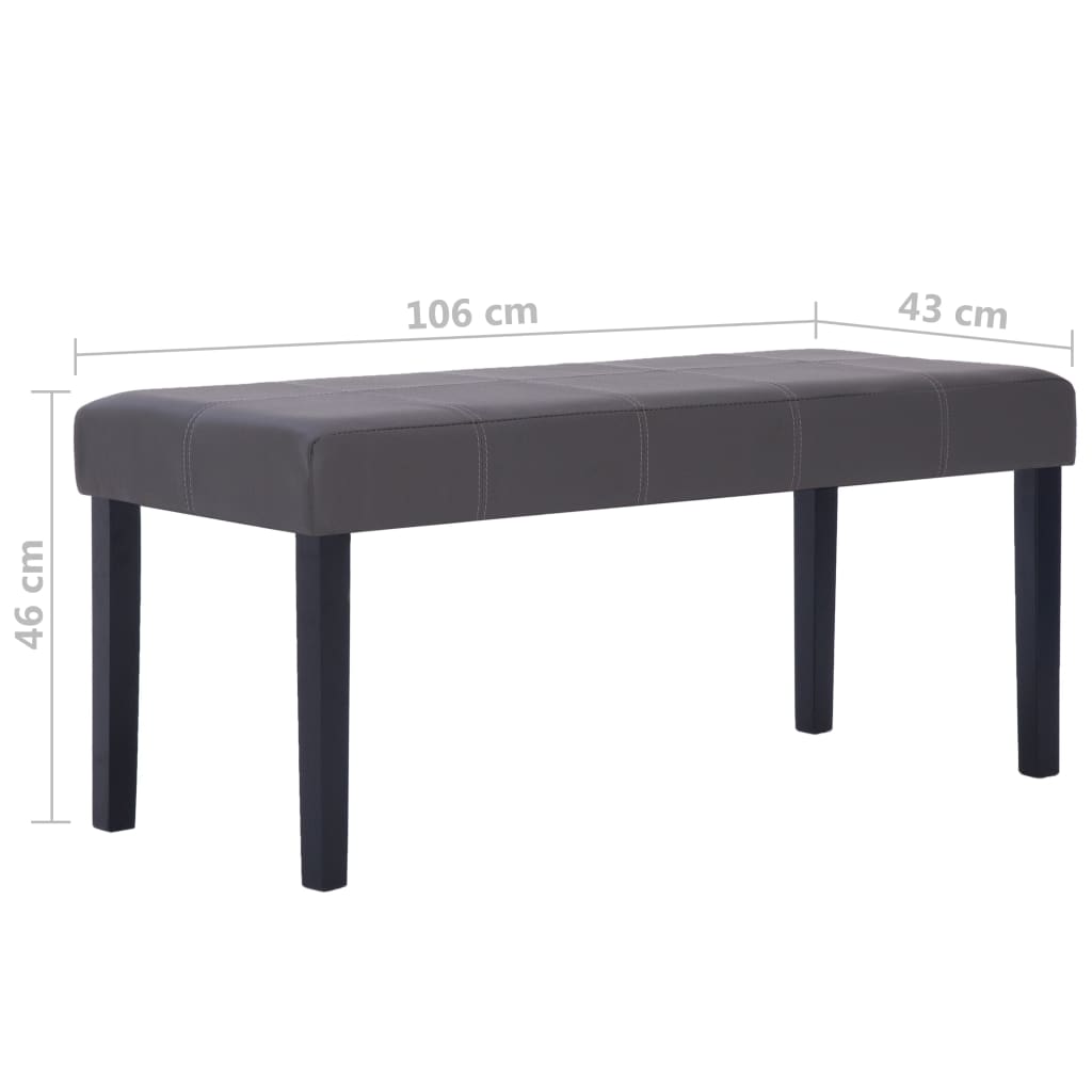 Szürke műbőr pad 106 cm