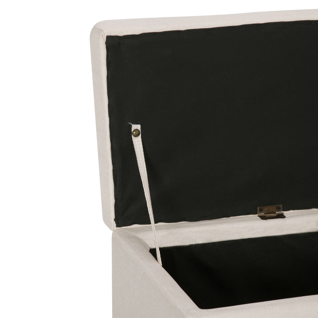 Krémszínű poliészter pad tárolórekesszel 116 cm