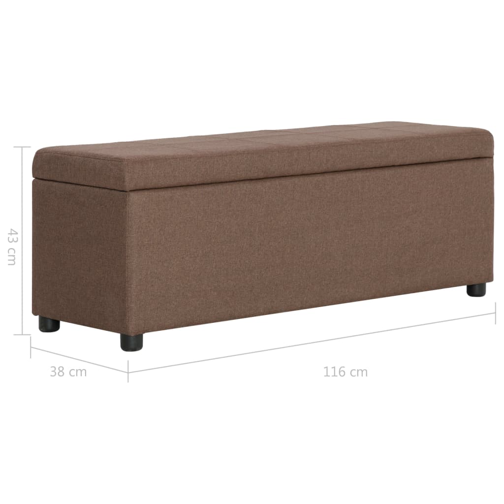Barna poliészter pad tárolórekesszel 116 cm Barna poliészter pad tárolórekesszel 116 cm