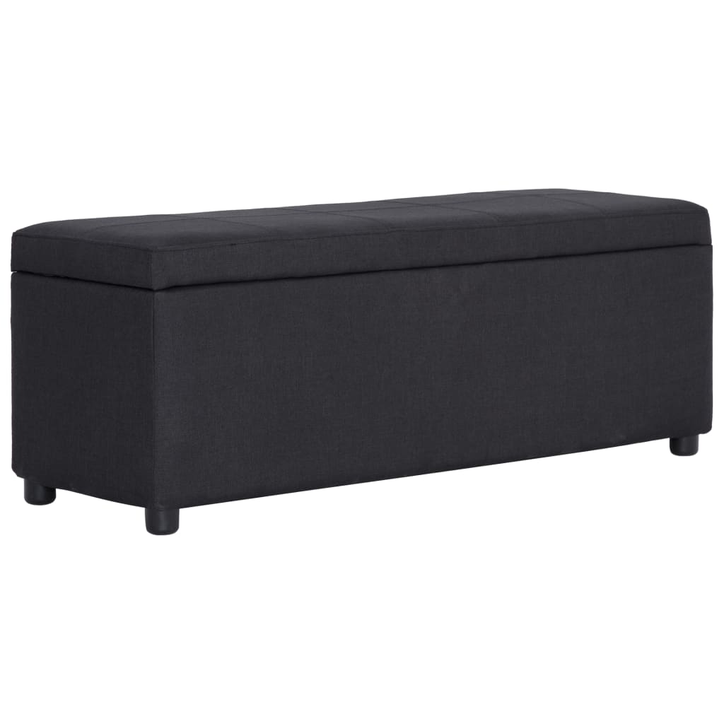 Fekete poliészter pad tárolórekesszel 116 cm