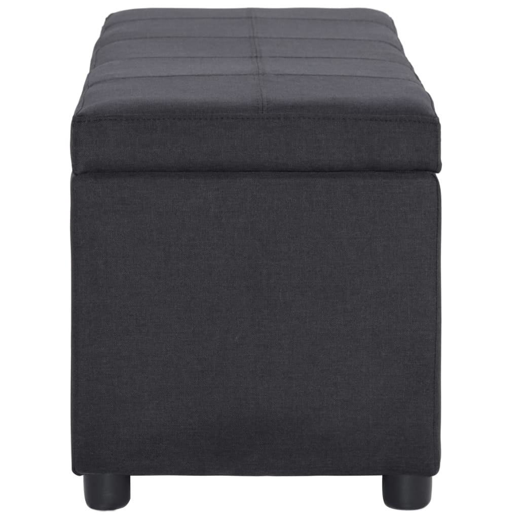 Fekete poliészter pad tárolórekesszel 116 cm