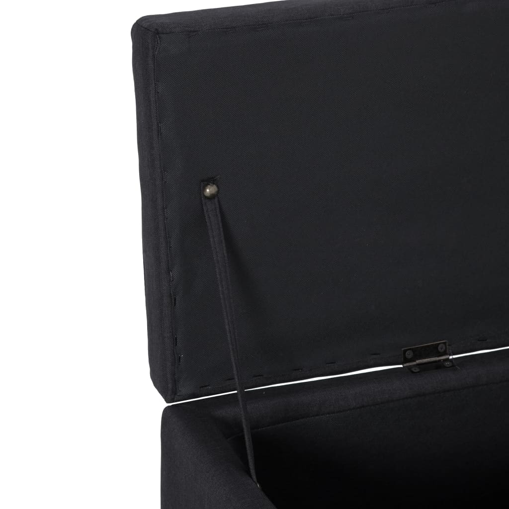 Fekete poliészter pad tárolórekesszel 116 cm