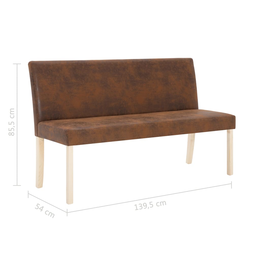 Barna műbőr pad 139,5 cm Barna műbőr pad 139,5 cm
