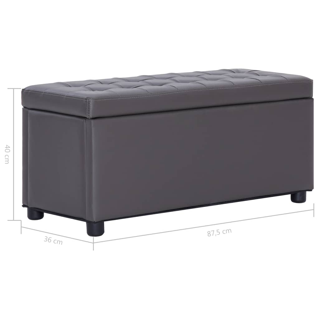 Szürke műbőr tárolózsámoly 87,5 cm