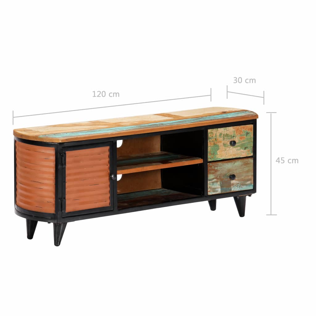 Tömör újrahasznosított fa tv-szekrény 120 x 30 x 45 cm Tömör újrahasznosított fa tv-szekrény 120 x 30 x 45 cm
