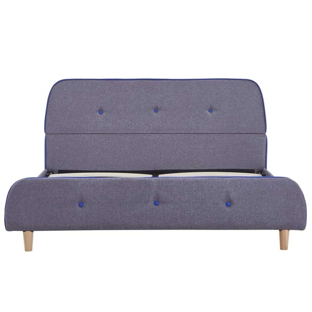 Világosszürke szövetkárpitozású ágykeret 140 x 200 cm