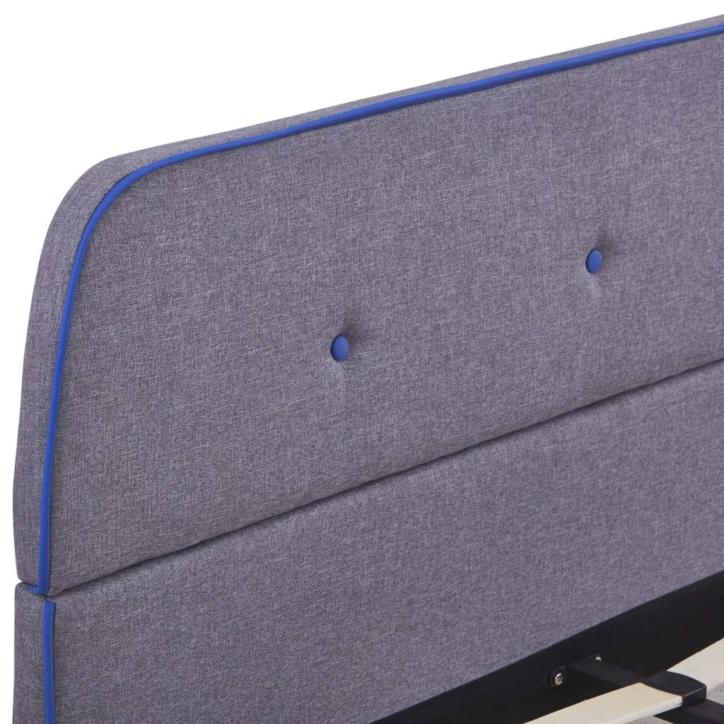 Világosszürke szövetkárpitozású ágykeret 140 x 200 cm