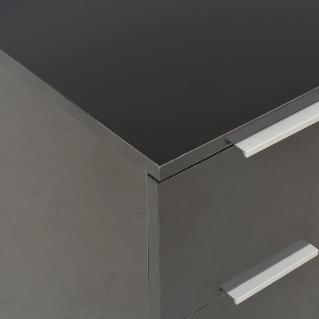 Fekete magasfényű forgácslap tálalószekrény 60 x 35 x 76 cm Fekete magasfényű forgácslap tálalószekrény 60 x 35 x 76 cm