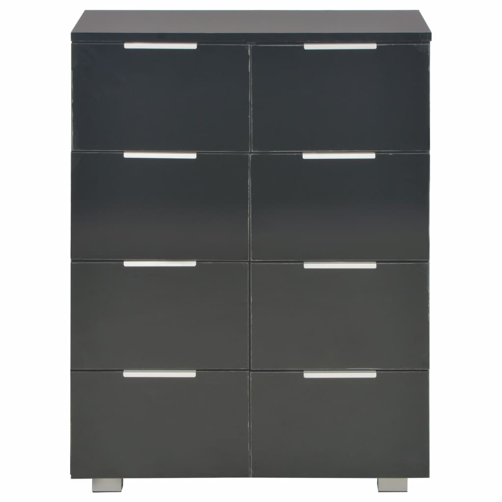 Fekete magasfényű forgácslap tálalószekrény 60 x 35 x 76 cm Fekete magasfényű forgácslap tálalószekrény 60 x 35 x 76 cm