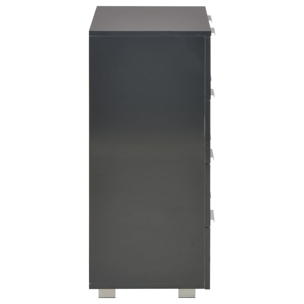 Fekete magasfényű forgácslap tálalószekrény 60 x 35 x 76 cm Fekete magasfényű forgácslap tálalószekrény 60 x 35 x 76 cm