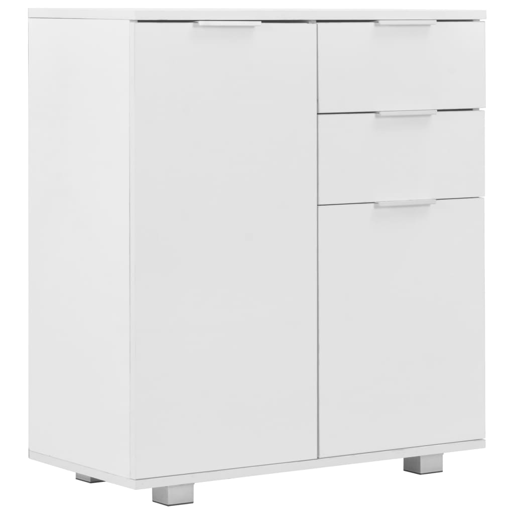 Magasfényű fehér forgácslap tálalószekrény 71 x 35 x 76 cm Magasfényű fehér forgácslap tálalószekrény 71 x 35 x 76 cm