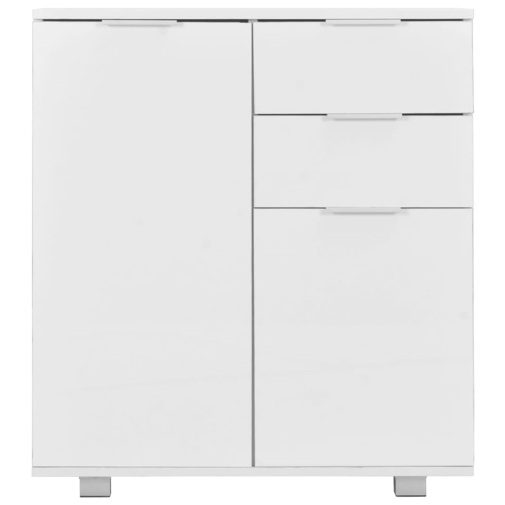 Magasfényű fehér forgácslap tálalószekrény 71 x 35 x 76 cm Magasfényű fehér forgácslap tálalószekrény 71 x 35 x 76 cm