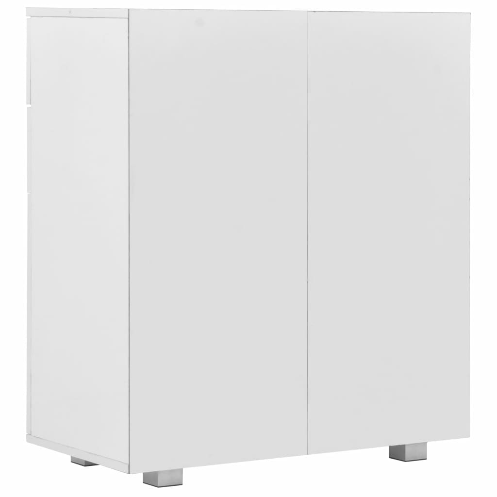 Magasfényű fehér forgácslap tálalószekrény 71 x 35 x 76 cm Magasfényű fehér forgácslap tálalószekrény 71 x 35 x 76 cm
