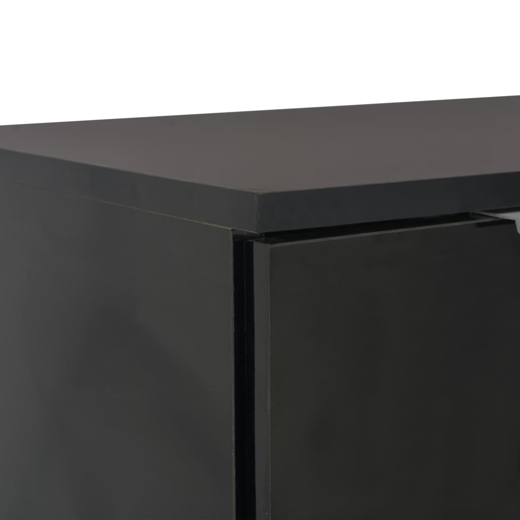 Magasfényű fekete forgácslap tálalószekrény 71 x 35 x 76 cm Magasfényű fekete forgácslap tálalószekrény 71 x 35 x 76 cm