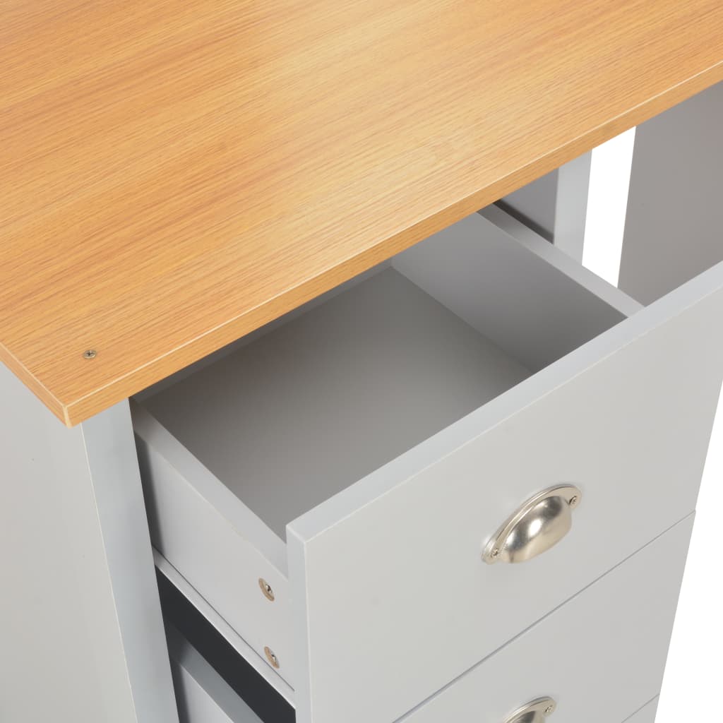 Szürke öltözőasztal tükörrel és ülőkével 104 x 45 x 131 cm