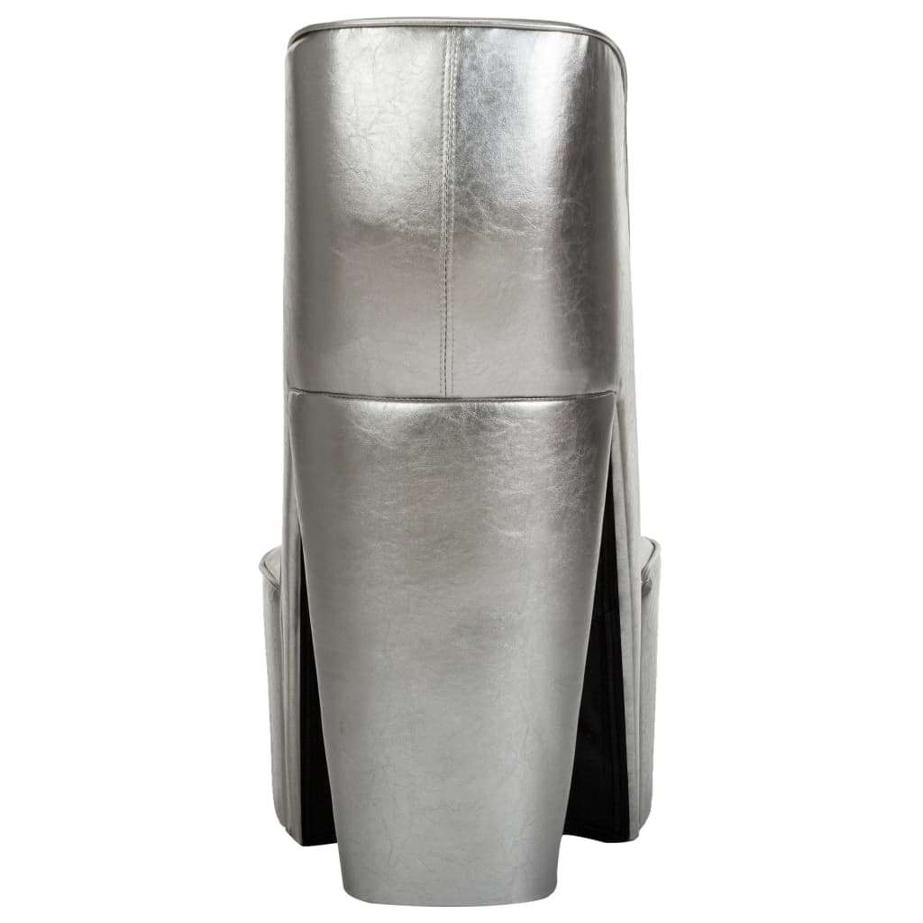 Ezüstszínű magas sarkú cipő formájú műbőr szék