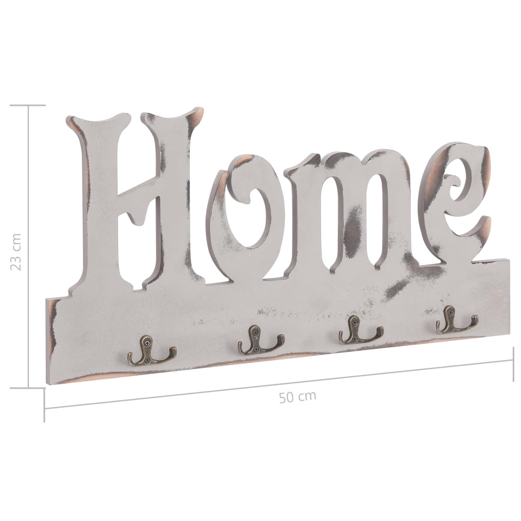 "home" feliratú fali fogas 50 x 23 cm