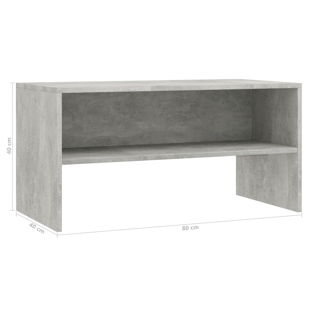 Betonszürke forgácslap tv-szekrény 80 x 40 x 40 cm