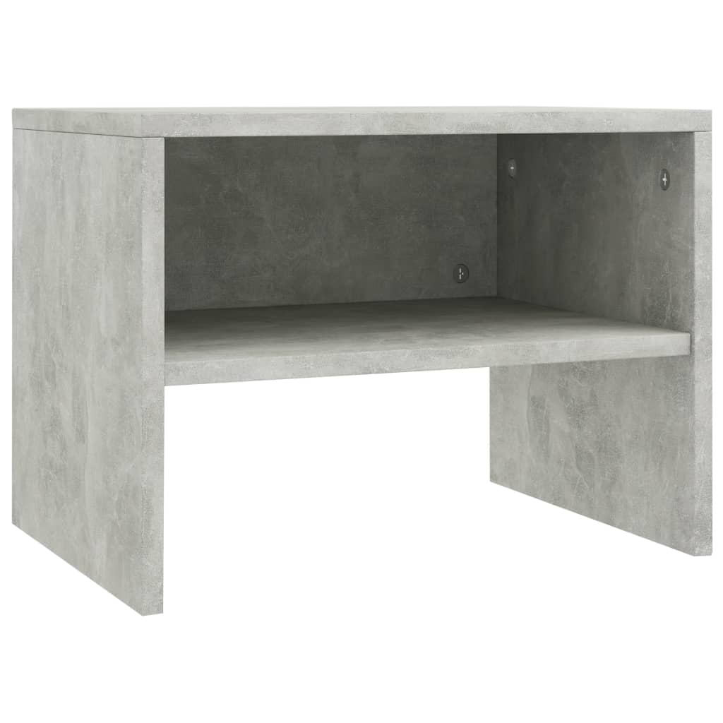 2 db betonszürke szerelt fa éjjeliszekrény 40 x 30 x 30 cm