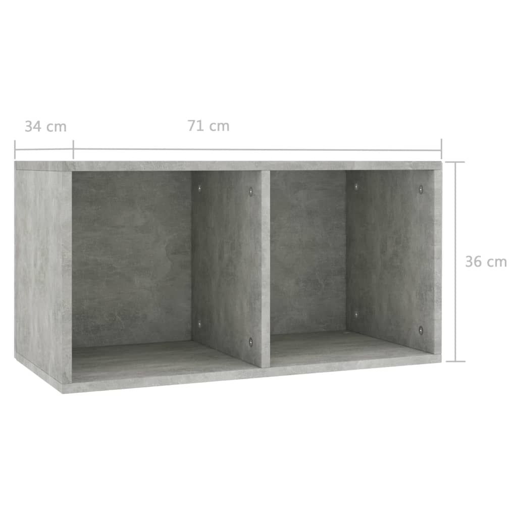 Betonszürke forgácslap bakelittároló doboz 71 x 34 x 36 cm