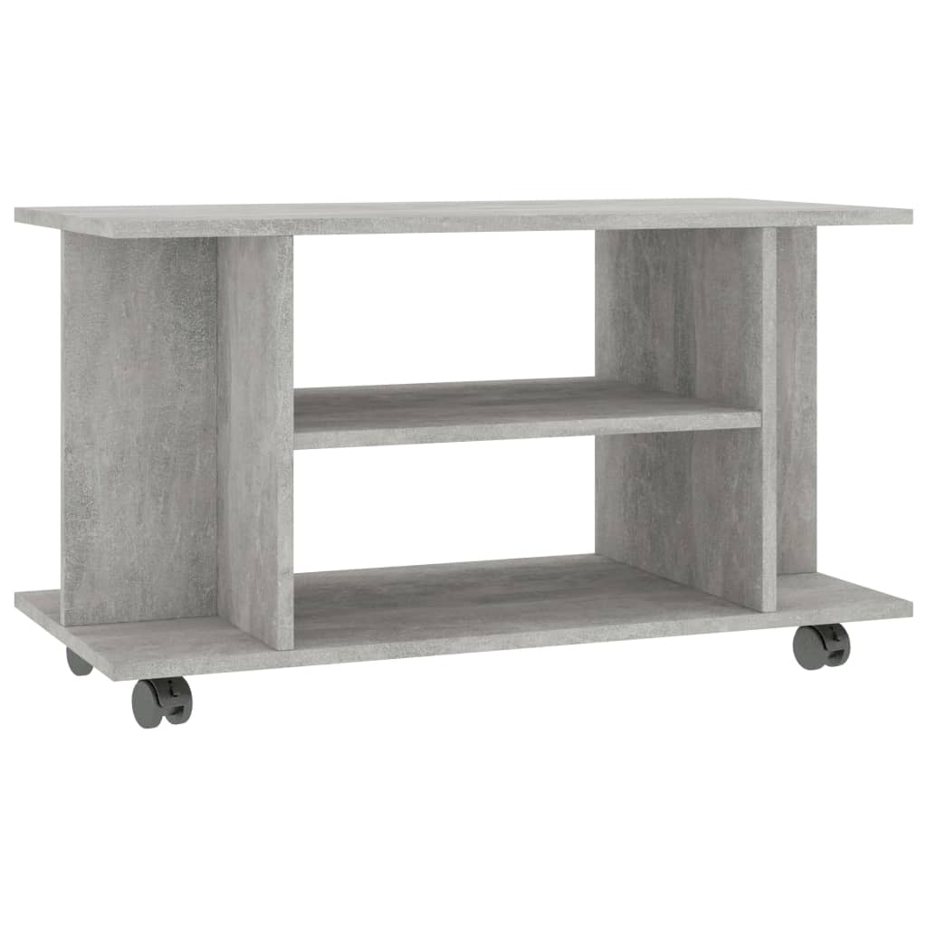 Betonszürke forgácslap tv-szekrény görgőkkel 80 x 40 x 40 cm Betonszürke forgácslap tv-szekrény görgőkkel 80 x 40 x 40 cm