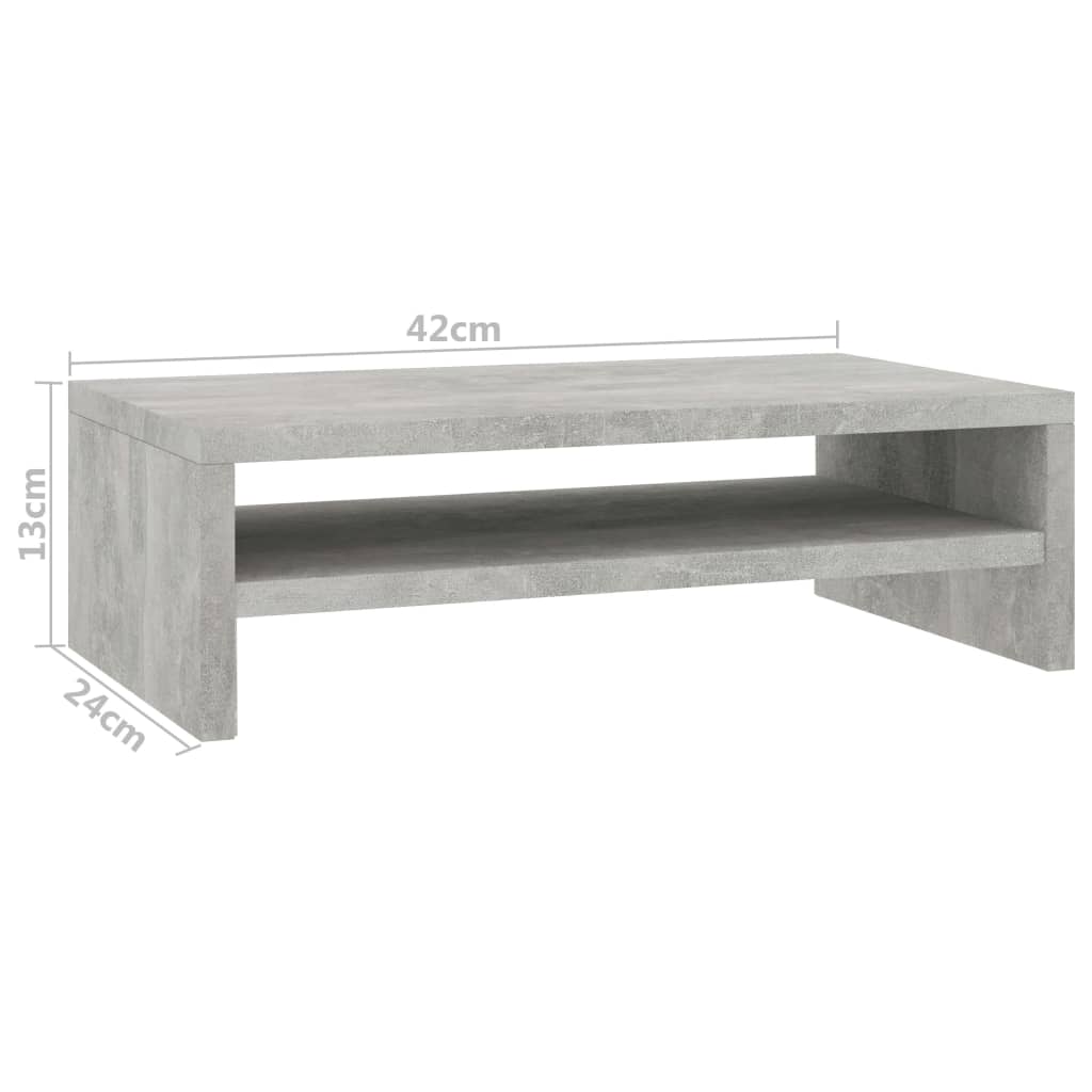Betonszürke forgácslap monitorállvány 42 x 24 x 13 cm Betonszürke forgácslap monitorállvány 42 x 24 x 13 cm