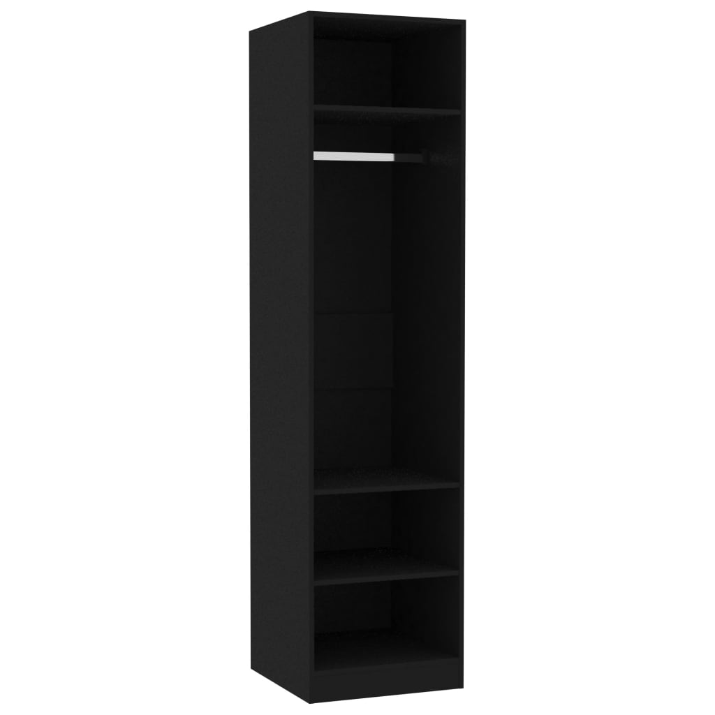 Fekete forgácslap ruhásszekrény 50 x 50 x 200 cm Fekete forgácslap ruhásszekrény 50 x 50 x 200 cm