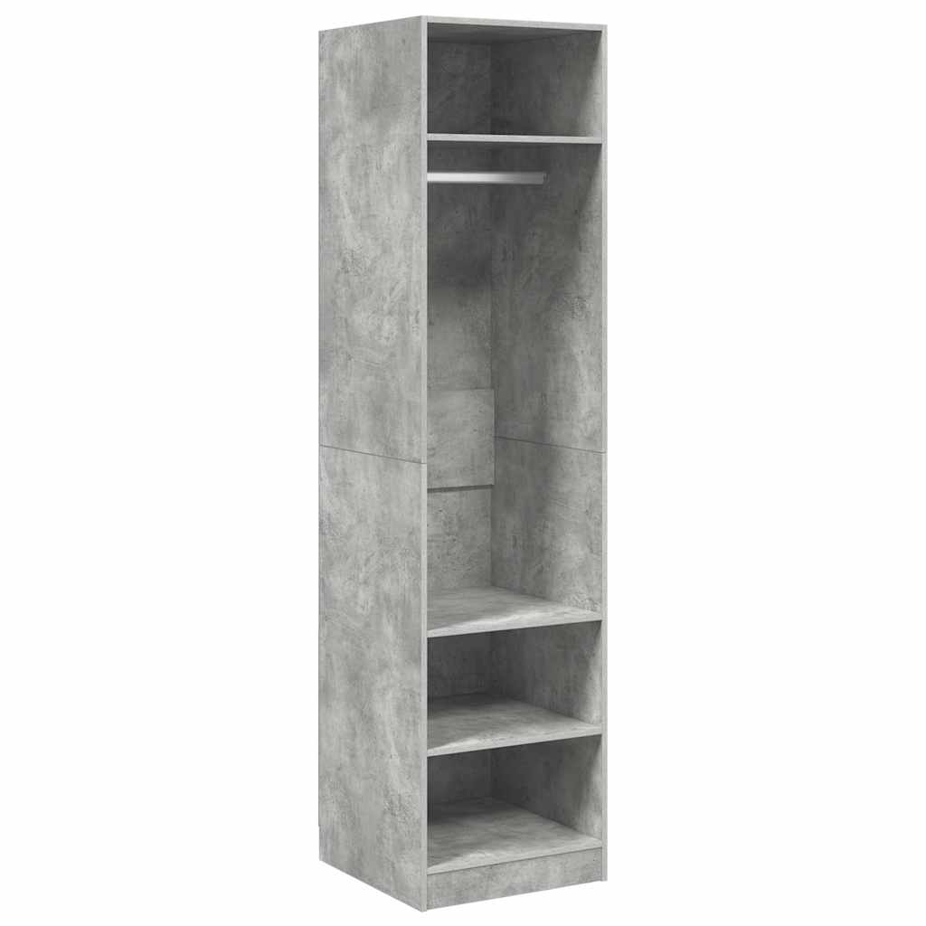 Betonszürke szerelt fa ruhásszekrény 50 x 50 x 200 cm