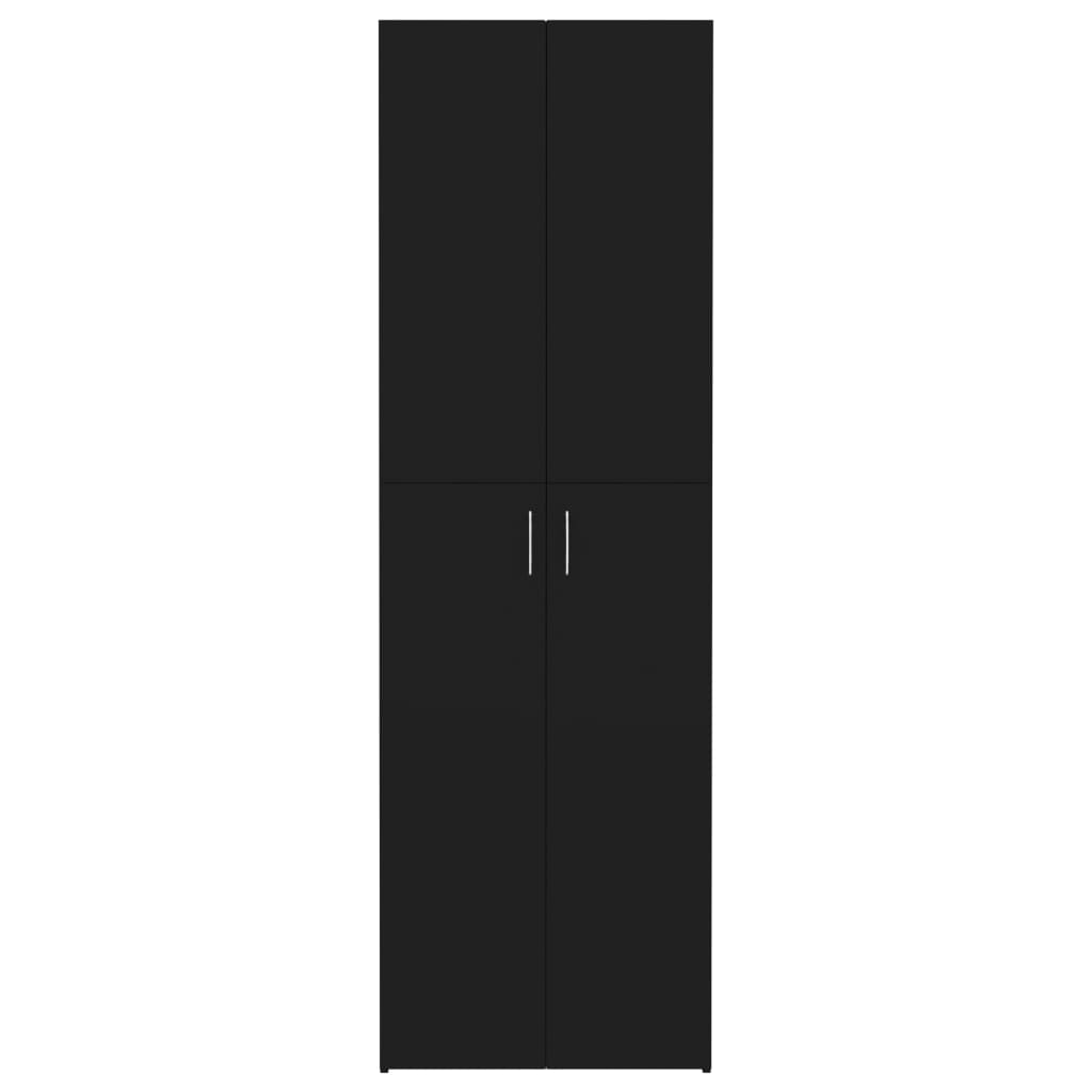 Fekete forgácslap irodai szekrény 60 x 32 x 190 cm